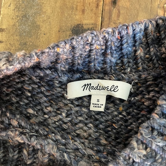 Madewell Balloon Sleeve Mock Neck Marled Sweater - Picture 3 of 8